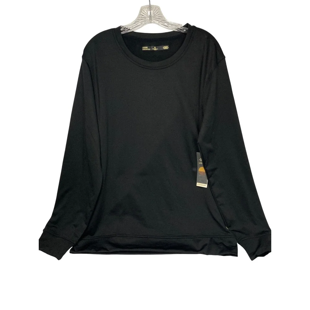 LEG3ND Discovery Men's Pullover Shirt Black Size XL‎ Performance Long Sleeve - Picture 2 of 7